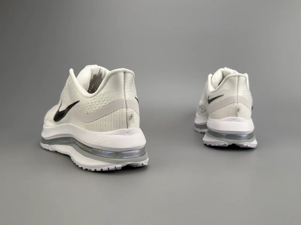 Nike Air Zoom Pegasus White Black Engineered Mesh Upper Full-Length Unit Running Shoes 6