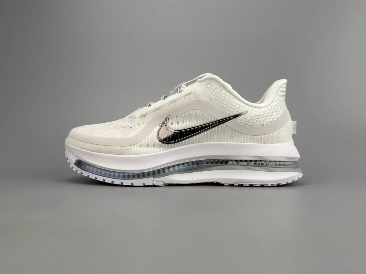 Nike Air Zoom Pegasus White Black Engineered Mesh Upper Full-Length Unit Running Shoes 11