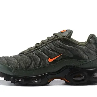 Nike Army Green Orange Wavy Upper Overlays Visible Air Cushioning Units Lifestyle Sneakers