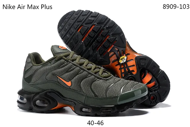 Nike Army Green Orange Wavy Upper Overlays Visible Air Cushioning Units Lifestyle Sneakers 2