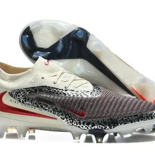 Nike حذاء كرة قدم بيج أسود أعلى كيت أوفرلي مطبوع الفهد أرضية صلبة