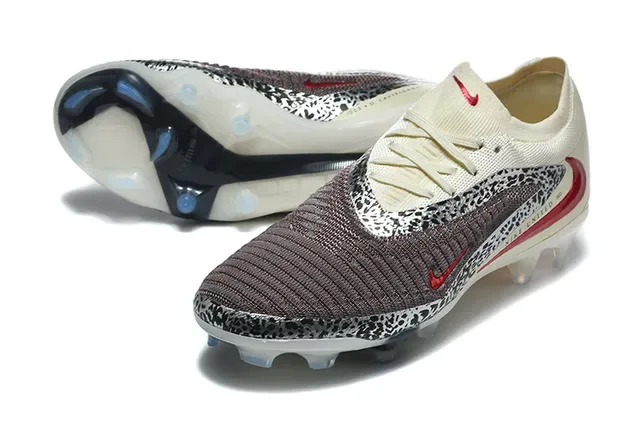Nike Chaussures de football Beige Noir Upper Knit Overlay Imprimé Léopard Surface ferme 6