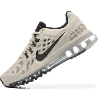Nike Beige Noir Tige en maille perforée Amortissement à air segmenté visible Chaussures de course