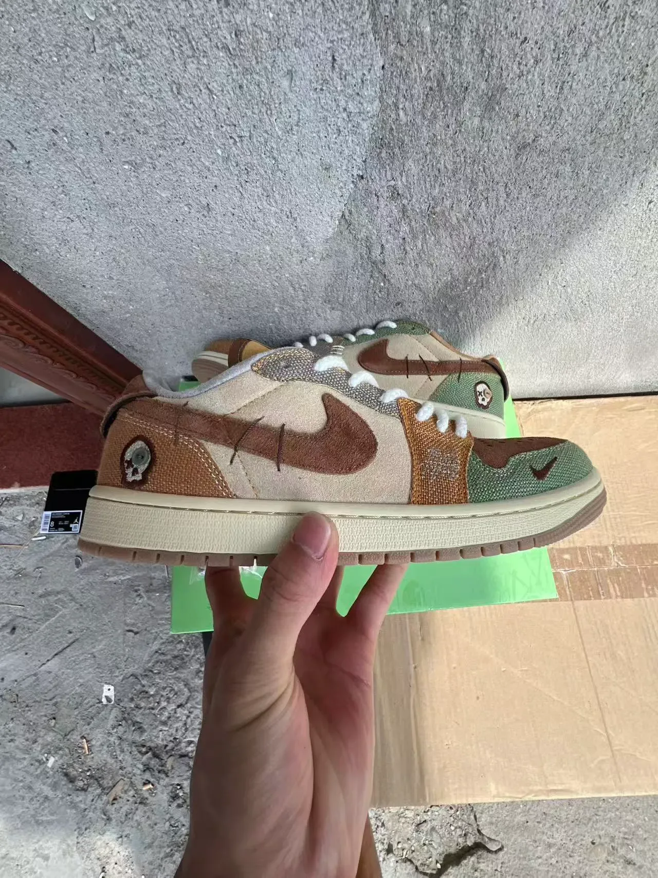 Nike Beige Brown Patchwork Construction Suede And Mesh Panels Sneakers 7