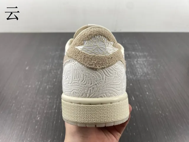Nike Beige Pink Embossed Floral Pattern Suede And Textured Leather Overlay Lifestyle Sneakers 4