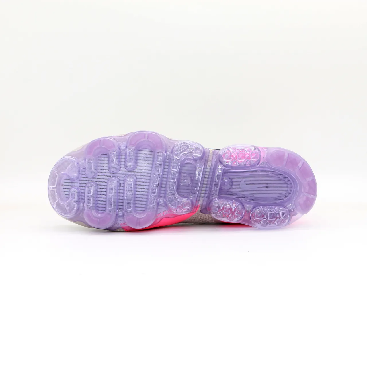 Nike Beige Pink Slip-On Knit Upper Translucent Purple VaporMax Sole Lifestyle Sneakers 5