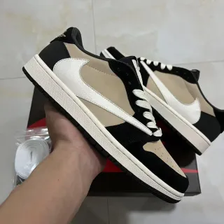 Nike Preto Bege Low-Top Construção de Painéis em Camadas Tênis Lifestyle