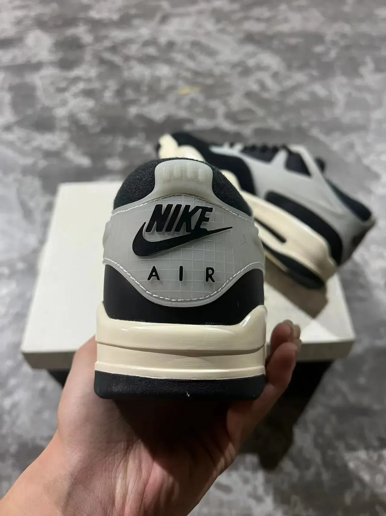Nike Black Beige Sculpted Midsole Layered Synthetic And Mesh Upper Lifestyle Sneakers 8
