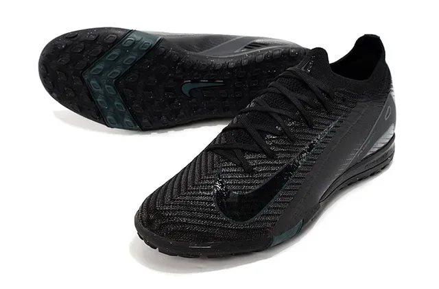 Nike Black Blue Knit Upper Turf Outsole Sneakers 2