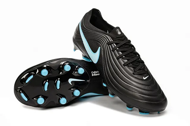Nike Black Blue Ribbed Synthetic Upper Low-Cut Collar Firm-Ground Soccer Shoes 4