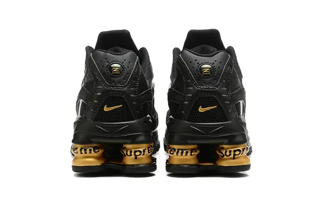 Nike Black Gold Mesh And Synthetic Upper Swoosh Logo Lifestyle Sneakers 3
