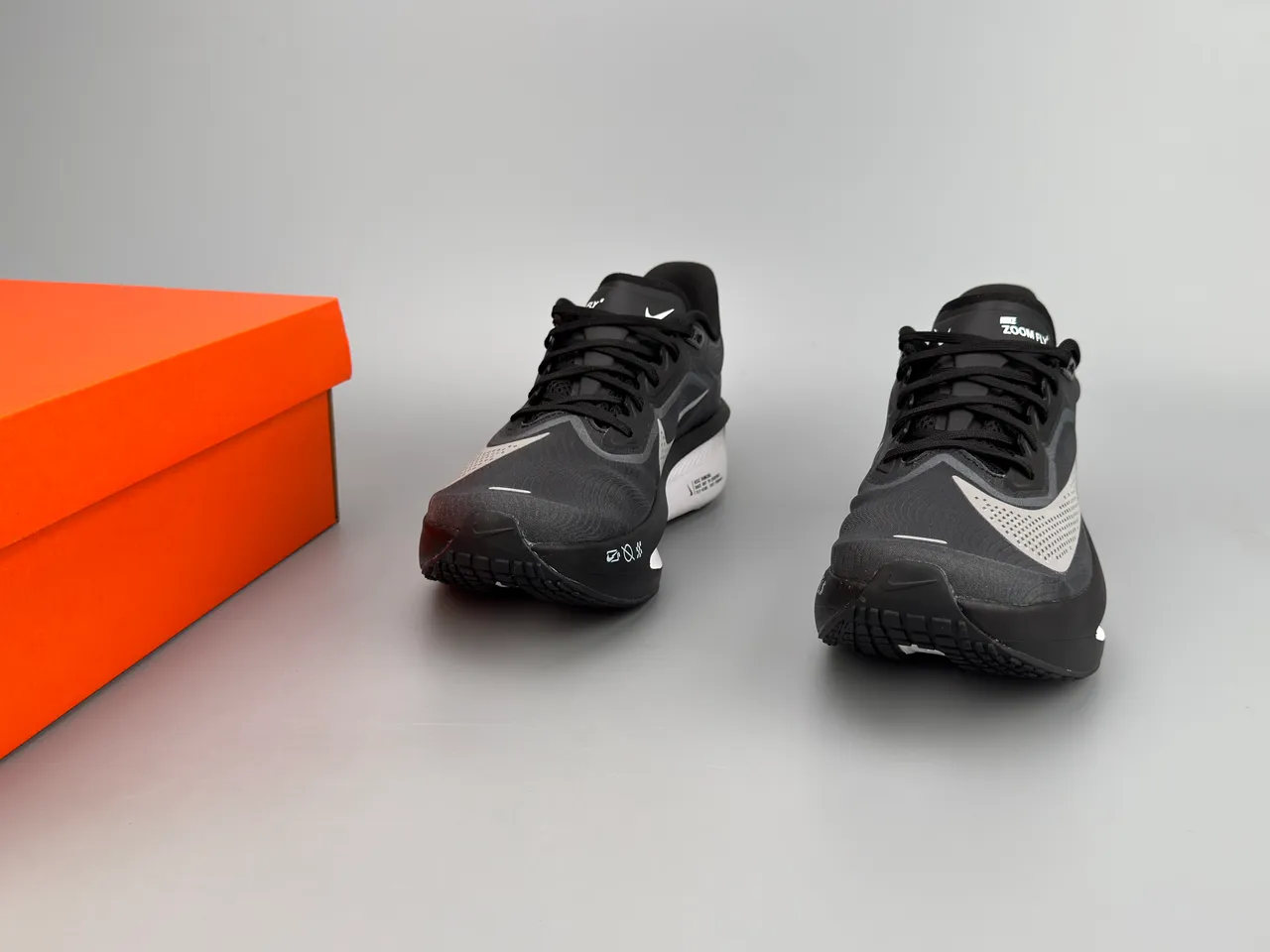 Nike Black Gray Racing Silhouette Perforated Mesh Toebox Running Shoes 3