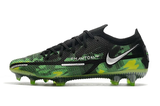Nike Black Green Knit Upper Camo Print Firm-Ground Soccer Shoes 5