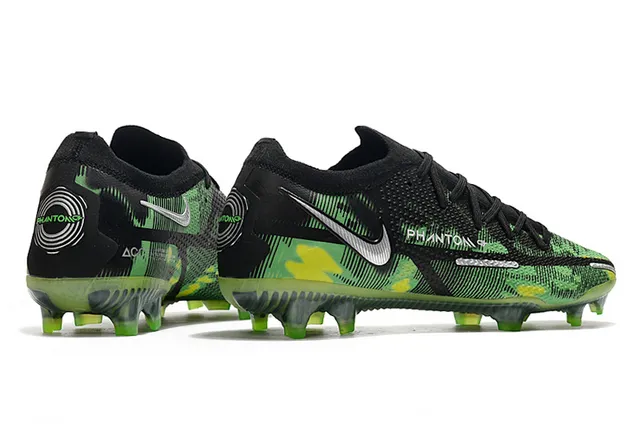 Nike Black Green Knit Upper Camo Print Firm-Ground Soccer Shoes 7