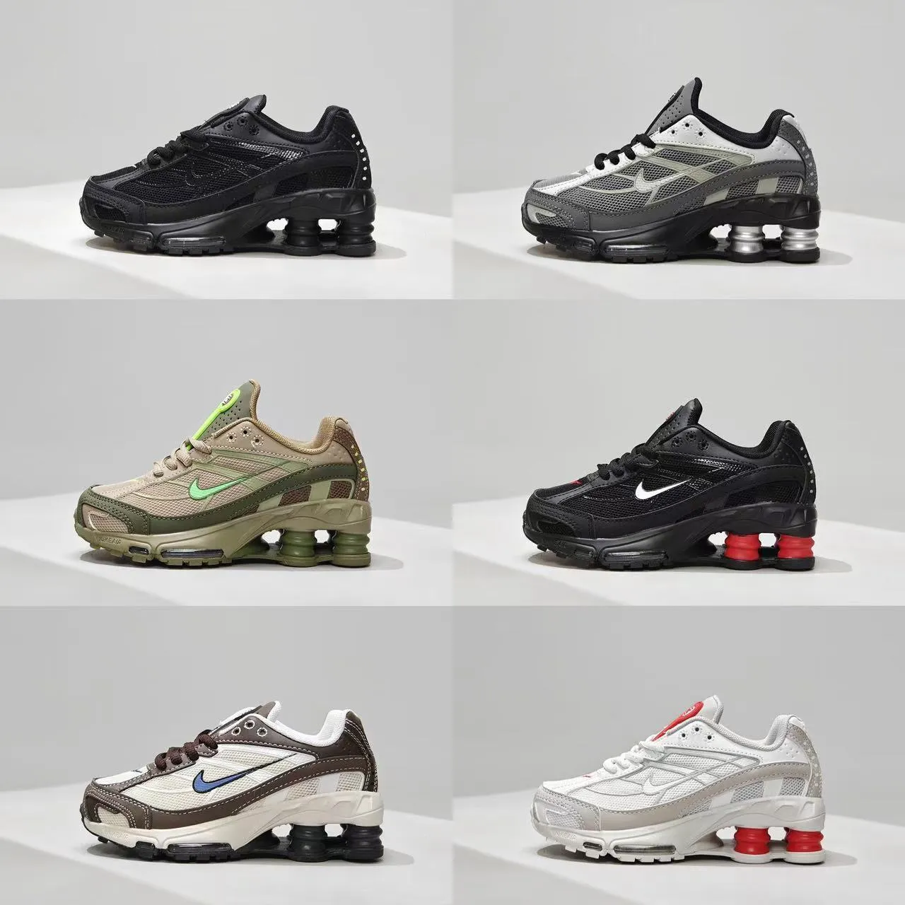Nike Black Mesh And Synthetic Upper Visible Shox Column Cushioning Lifestyle Sneakers 3