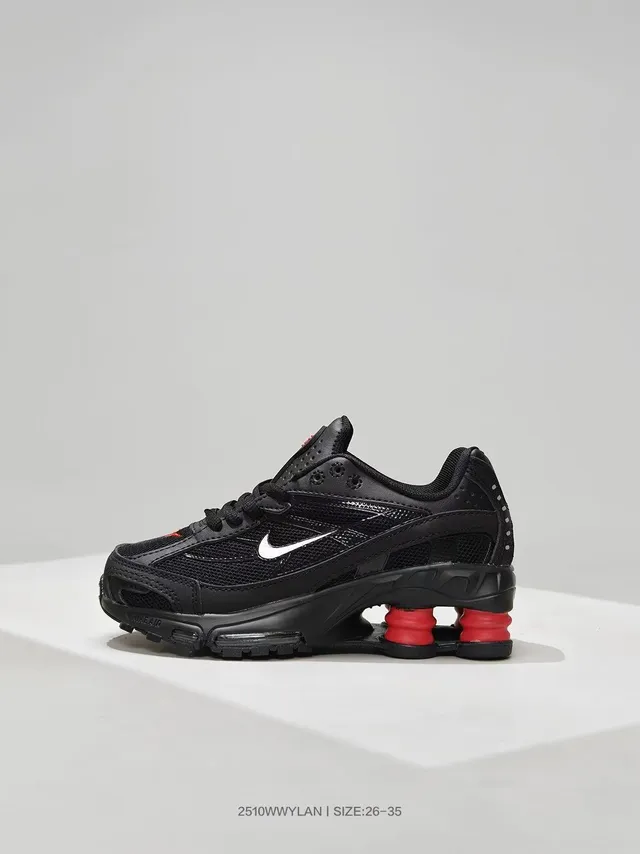 Nike Black Mesh And Synthetic Upper Visible Shox Column Cushioning Lifestyle Sneakers 6