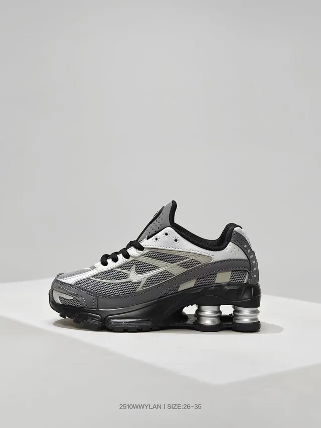 Nike Black Mesh And Synthetic Upper Visible Shox Column Cushioning Lifestyle Sneakers 10