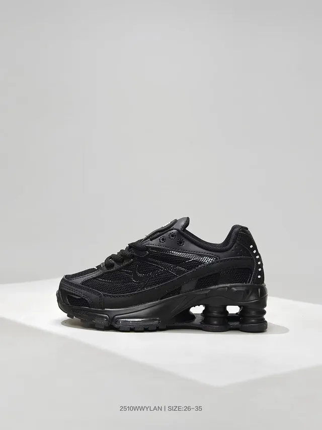 Nike Black Mesh And Synthetic Upper Visible Shox Column Cushioning Lifestyle Sneakers 12
