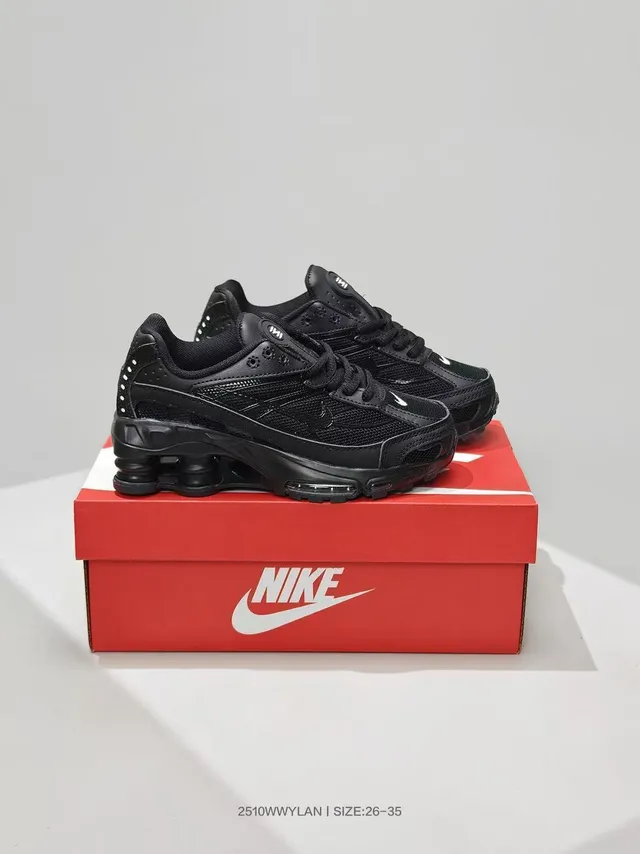 Nike Black Mesh And Synthetic Upper Visible Shox Column Cushioning Lifestyle Sneakers 13
