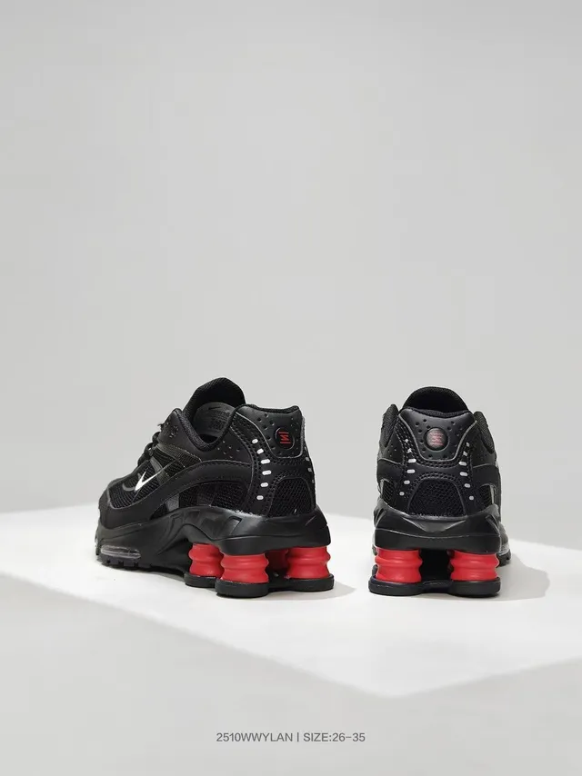 Nike Black Mesh And Synthetic Upper Visible Shox Column Cushioning Lifestyle Sneakers 16