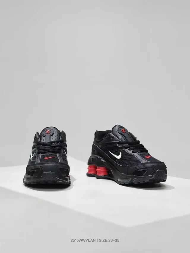 Nike Black Mesh And Synthetic Upper Visible Shox Column Cushioning Lifestyle Sneakers 17