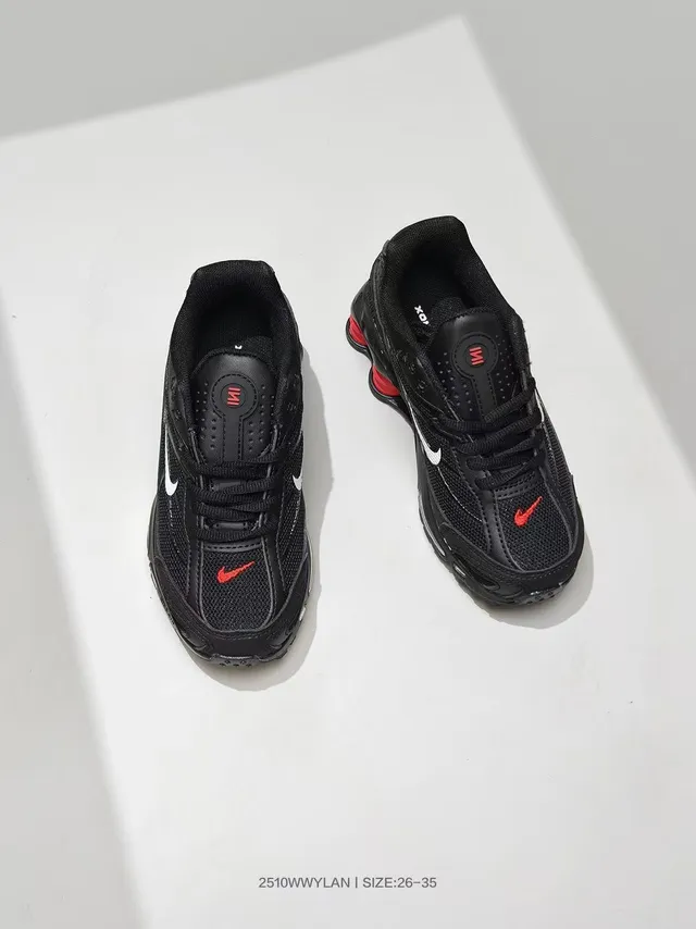 Nike Black Mesh And Synthetic Upper Visible Shox Column Cushioning Lifestyle Sneakers 19
