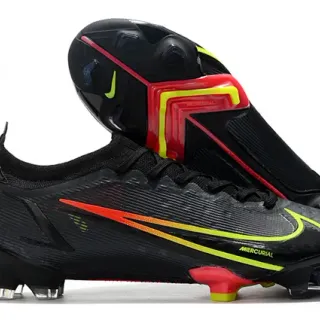 Nike Black Multicolor Low-Cut Knit Upper Dynamic Fit Collar Firm-Ground Soccer Shoes