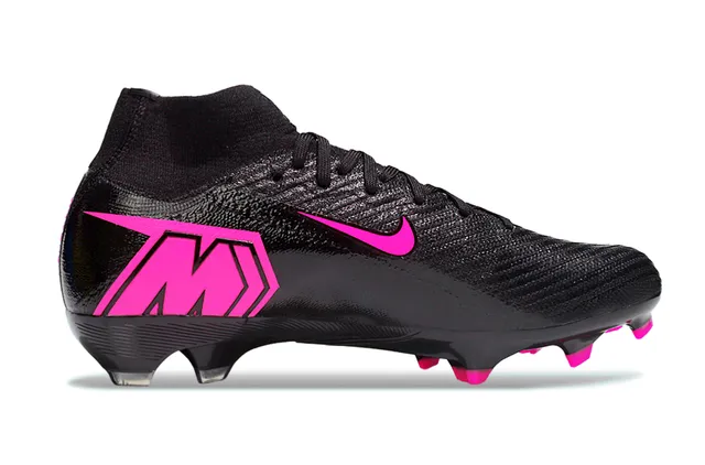 Nike Noir Rose Encolure Ajustée Chaussure Texturée Synthétique Sol Firme Chaussures de Football 4