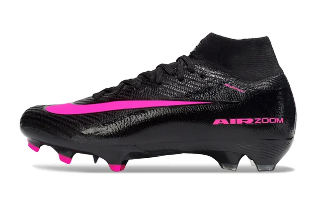 Nike Noir Rose Encolure Ajustée Chaussure Texturée Synthétique Sol Firme Chaussures de Football 5