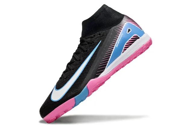 Nike Noir Rose Col de Chaussette Style Flyknit-Style Haut Turf Chaussures de Football 3