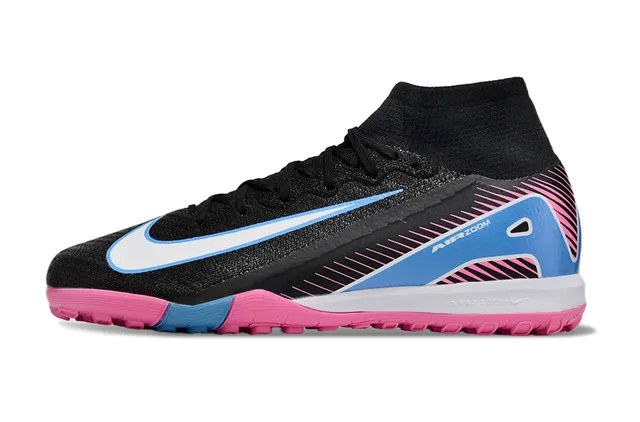 Nike Noir Rose Col de Chaussette Style Flyknit-Style Haut Turf Chaussures de Football 6