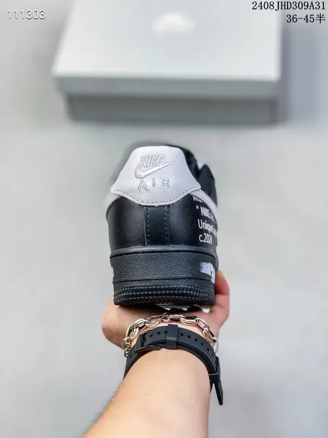 Nike Black Silver Low-Top Leather Upper Lifestyle Sneakers 5