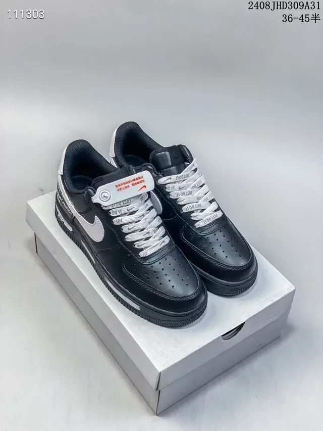 Nike Black Silver Low-Top Leather Upper Lifestyle Sneakers 7