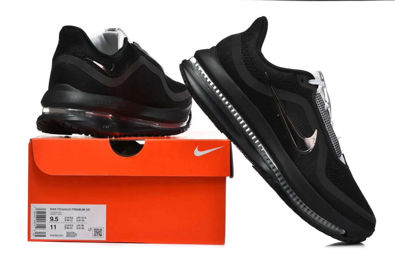 Nike Black White Full-Length Visible Air Zoom Unit Mesh Upper Running Shoes 2