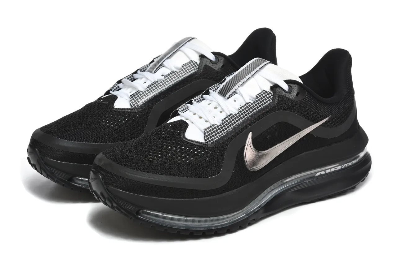 Nike Black White Full-Length Visible Air Zoom Unit Mesh Upper Running Shoes 4