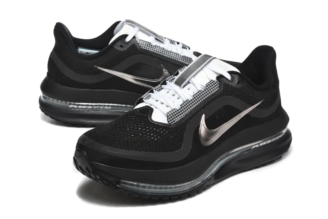 Nike Black White Full-Length Visible Air Zoom Unit Mesh Upper Running Shoes 5