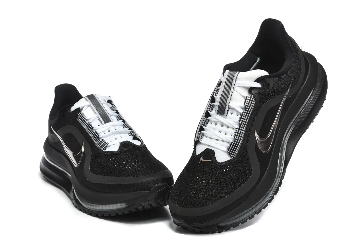 Nike Black White Full-Length Visible Air Zoom Unit Mesh Upper Running Shoes 7
