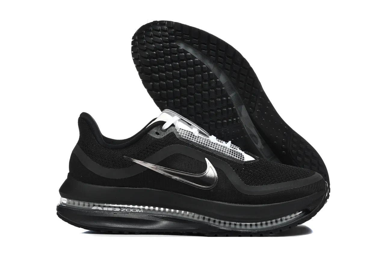 Nike Black White Full-Length Visible Air Zoom Unit Mesh Upper Running Shoes 8