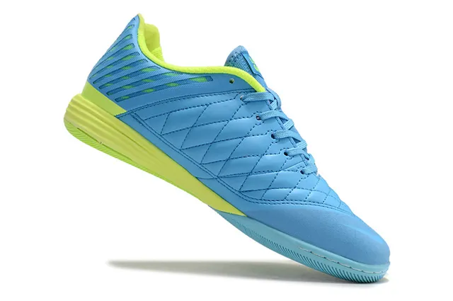 Nike Chaussures de soccer indoor bleu vert avec capuche d'orteil matelassée perforée synthétique cage 2