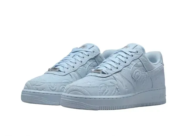 Nike Blue Monochromatic Embossed Paisley Lifestyle Sneakers 5