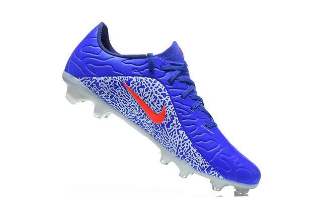 Nike Blue Orange Elephant Print Overlay Low-Cut FG Cleat Firm-Ground Soccer Shoes 3