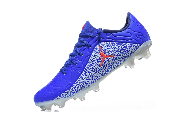 Nike Blue Orange Elephant Print Overlay Low-Cut FG Cleat Firm-Ground Soccer Shoes 4