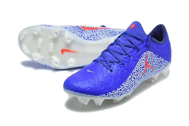 Nike Blue Orange Elephant Print Overlay Low-Cut FG Cleat Firm-Ground Soccer Shoes 6