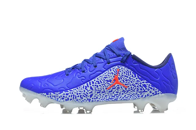 Nike Blue Orange Elephant Print Overlay Low-Cut FG Cleat Firm-Ground Soccer Shoes 10