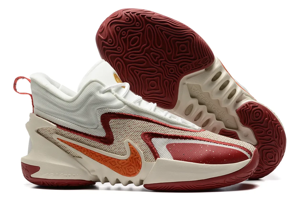 Nike Tênis de Basquete com Upper de Knit e Mesh em Azul e Laranja Midsole Esculpida Ondulada 4