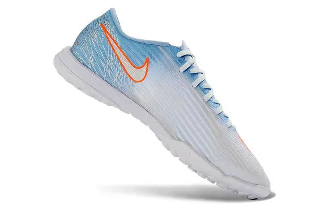 Nike أحذية كرة القدم أزرق برتقالي منخفض القطعة علوة اصطناعية نمط موجي متموج طبقة للعشب الاصطناعي 2