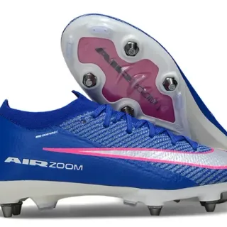 نيكي أحذية كرة القدم Air Zoom cushioning أزرق وردي مع upper من الخياطة للأرضية الصلبة
