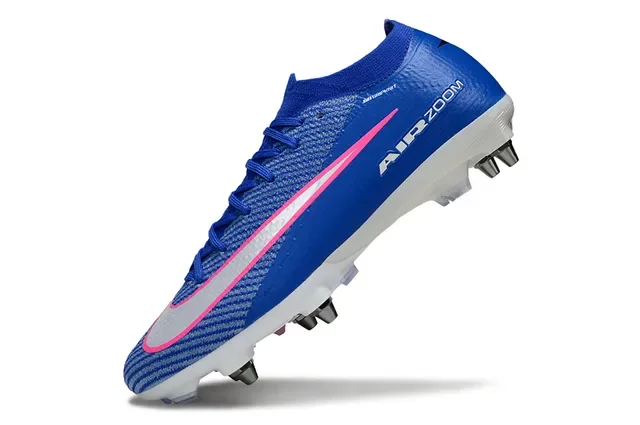 نيكي أحذية كرة القدم Air Zoom cushioning أزرق وردي مع upper من الخياطة للأرضية الصلبة 3
