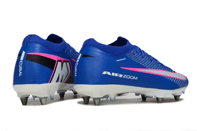 نيكي أحذية كرة القدم Air Zoom cushioning أزرق وردي مع upper من الخياطة للأرضية الصلبة 5
