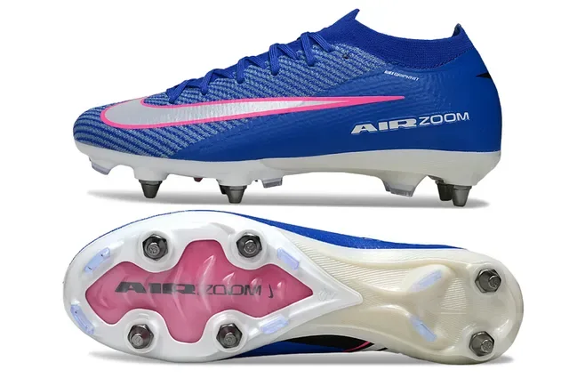 نيكي أحذية كرة القدم Air Zoom cushioning أزرق وردي مع upper من الخياطة للأرضية الصلبة 6